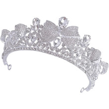 Elegante Strass coroa Tiara para casamentos Charming Bow Headband Bridal Acessório