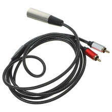 Mikrofon-Audio-Adapterkabel mit 2 RCA- auf XLR-Steckern, schwarz verzinntem Kupferdraht, sauerstofffreiem Kupfer