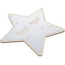 Sternförmiger Spiegelanhänger aus Acryl als Wandaufkleber für Zimmer und Spielzimmer, einfache Montage, beige, dekorativ