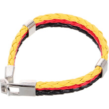 Patriotisches Armband, Herrenarmband, Flaggenmotiv, geflochtenes Lederarmband, Sport-Charm, handgefertigter Schmuck für Deutschland-Fans