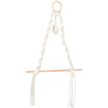 Gewebter Papierhandtuchhalter, rustikale Wandhalterung, handgewebt aus Baumwolle und Holz