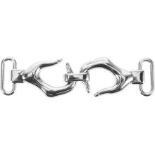 Metall-Knebelverschluss, Größe 7, silberweiß, Mantelverschluss, Strickjacken-Accessoire