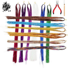 Bunte Haarverlängerungen, Glitzer-Haarlametta, funkelndes Feenlametta für Damen, Haarschmuck