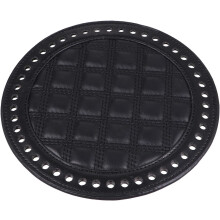 Taschenbodenplatte aus PU-Leder, 18 cm rund, DIY-Taschenbodenformer, schwarz
