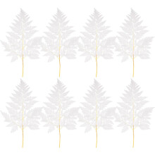 Preserved White Fern Leaf Bouquet for Home Decor and Office Use, 10 Pieces Bundle