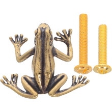 Vintage-Türgriff in Froschform aus robustem Messing, kleine Messinggriffe und -knöpfe
