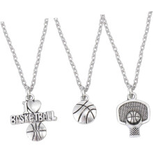 3-teiliges Basketball-Anhänger-Halsketten-Set für Paare (Damen/Herren), zarte Legierungskette