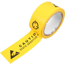 Antistatisches Warnband 48 mm x 18 m Gelbes ESD-Bodenmarkierungsband Englische Sicherheitswarnschilder