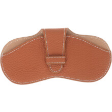 Tragbares Brillenetui aus weichem, braunem Rindsleder, Unisex, schlanke Brillentasche