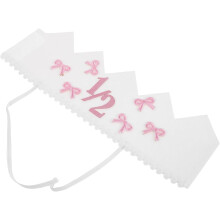1 Stück Stirnband zum 6. Monat halben Geburtstag Glitzer-Geburtstagskrone für Babys Rosa Polyester Schleife Leicht Vielseitig