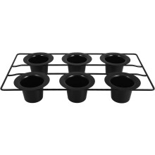 6-Tassen-Muffinform, tiefe Ausführung, 6-Tassen-Design, Kohlenstoffstahl, schwarz, Antihaftbeschichtung, hochwertig
