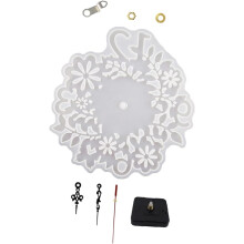 Matriță de ceas floral DIY cu matriță de rășină siliconică și mecanism de ceas pentru turnare epoxidică