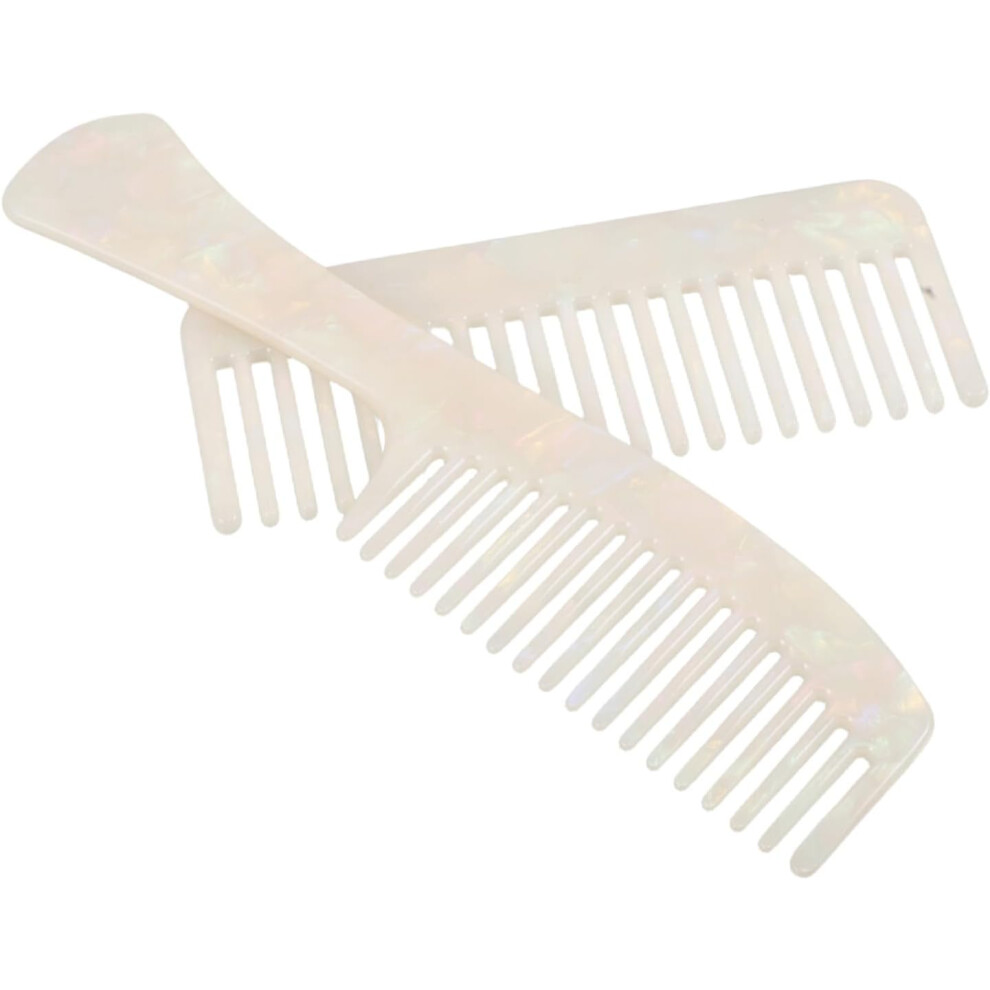 Hkhbjs 2Pcs Retro Hair Comb Vintage Acetate Wide Tooth Comb Set For Women Static Hair Detangling Tool For Thick Curly Wavy