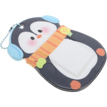 Niedlicher Pinguin-Kartenhalter aus PVC, Schlüsselanhänger, Kette, Cartoon-Tier-Fotokartenhülle