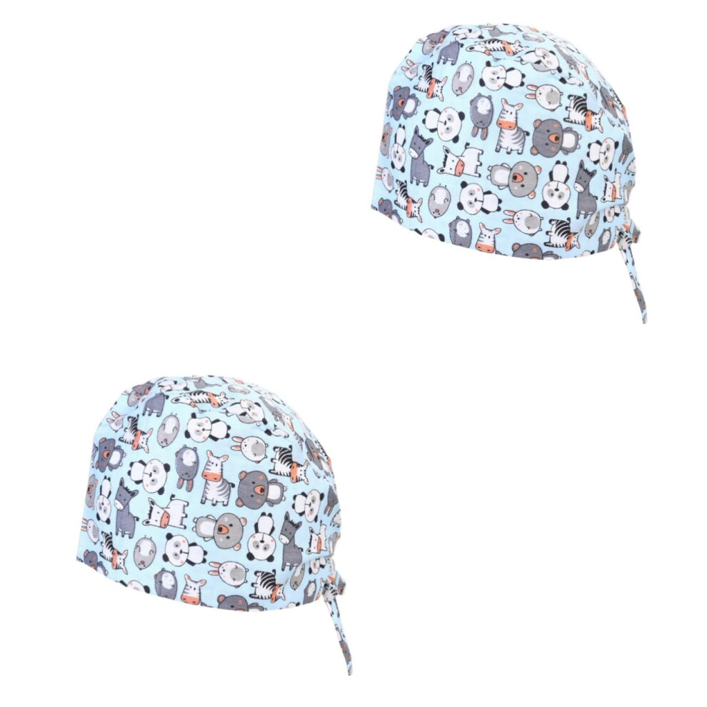 Hkhbjs 2Pcs Operation Cap Cotton Made Dentist Beauty Salon Printed Pattern Headwear