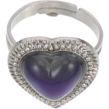 Verstellbarer Herz-Edelstein-Stimmungsring, temperaturreaktiver Farbwechsel-Schmuck
