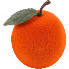 Orangefarbene Schmuckschatulle in Cartoonform zur Aufbewahrung von Ringen, Ohrringen und Halsketten