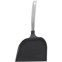 Tragbarer Fischwender, Pfannkuchenwender, leichtes und zuverlässiges Kochutensil, Edelstahl, Nylon, Schwarz