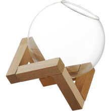 Copa de vino decorativa, copa de cóctel redonda de cristal con marco de madera, diseño creativo.