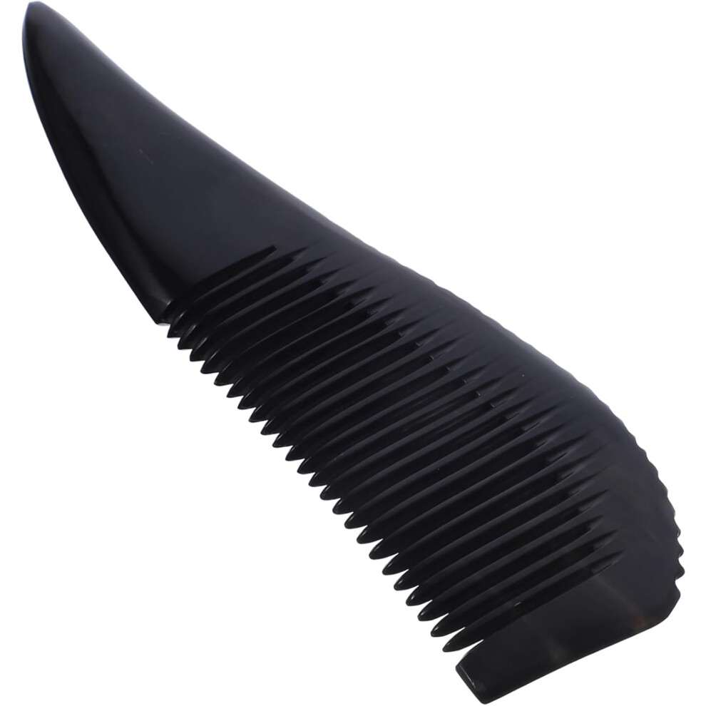 Hkhbjs Unisex Black Buffalo Horn Comb 17-19Cm Handheld Anti-Static Fine Tooth Hairdressing Comb Massage Hair Tool