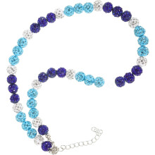 Baseball-Strass-Halskette, Perlenkette, Herren-Sportschmuck, verstellbar, 45 cm, Blau, Hip-Hop-Schmuck für Sportler und Fans