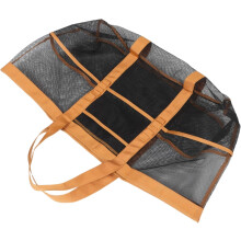Große Netz-Tragetasche mit separatem Kosmetikfach, sandabweisende Strandtasche