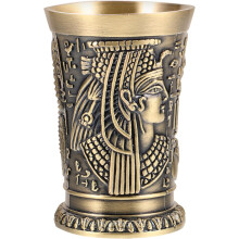 Verre à liqueur vintage en cuivre avec ornement de table, 30 ml, léger et élégant.