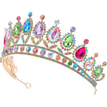 Elegante coroa de casamento para noiva leve cristal tiara cabeçalho cintilante cabelo nupcial acessório