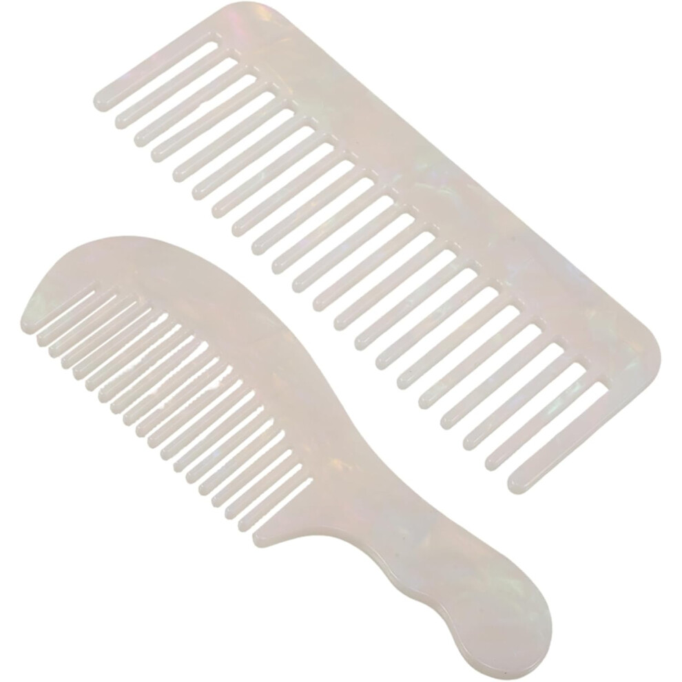 Hkhbjs 2Pcs Static Acetate Wide Tooth Hair Comb Portable Styling Tool