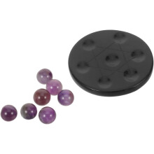 Mini esfera de cristal Feng Shui ornamento de layout de sete estrelas com base de obsidiana natural e ametista