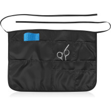 Leichte schwarze Polyesterschürze mit mehreren Taschen und Bindebändern
