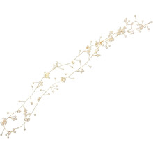 Perlenblumen-Brautgürtel für Hochzeitskleider, handgefertigte Perlen-Taillenkette mit fünfblättriger Blume