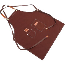 Arbeitsschürze aus Canvas, ärmellos, mit Neckholder und Taschen, aus reiner Baumwolle, modisch