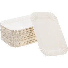Rectangular Cake Plates Bulk White Paper Plates 100pcs Disposable Design Food Safe Rectangular Cake Boards