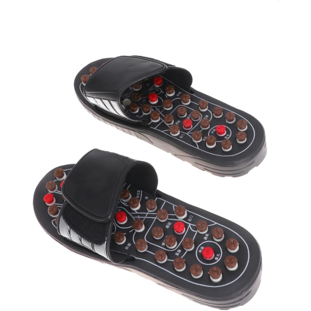Hkhbjs Black Taiji Rotation Ba Gua Massage Slippers Size 42-43 Acupoint Foot Health Massage
