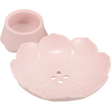 Creative Pink Lotus Shape Ceramic Fruit Bowl with High Foot, Keeps Food Fresh and Prevents Moisture