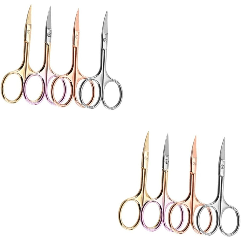 Hkhbjs 8Pcs Stainless Steel Mustache Scissors Beard Trimming Shear Men