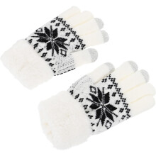 Thermohandschuhe, gestrickte Schneeflockenhandschuhe für den Winter, warm für Outdoor-Aktivitäten bei kaltem Wetter