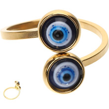 Ring mit offenem Band und bösem Blick – minimalistischer Vintage-Schmuck für Damen, komfortables Design für jeden Tag