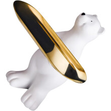 Dekotablett in Bärenform aus Kunstharz mit hoher Tragkraft zur Aufbewahrung und als Wohnaccessoire