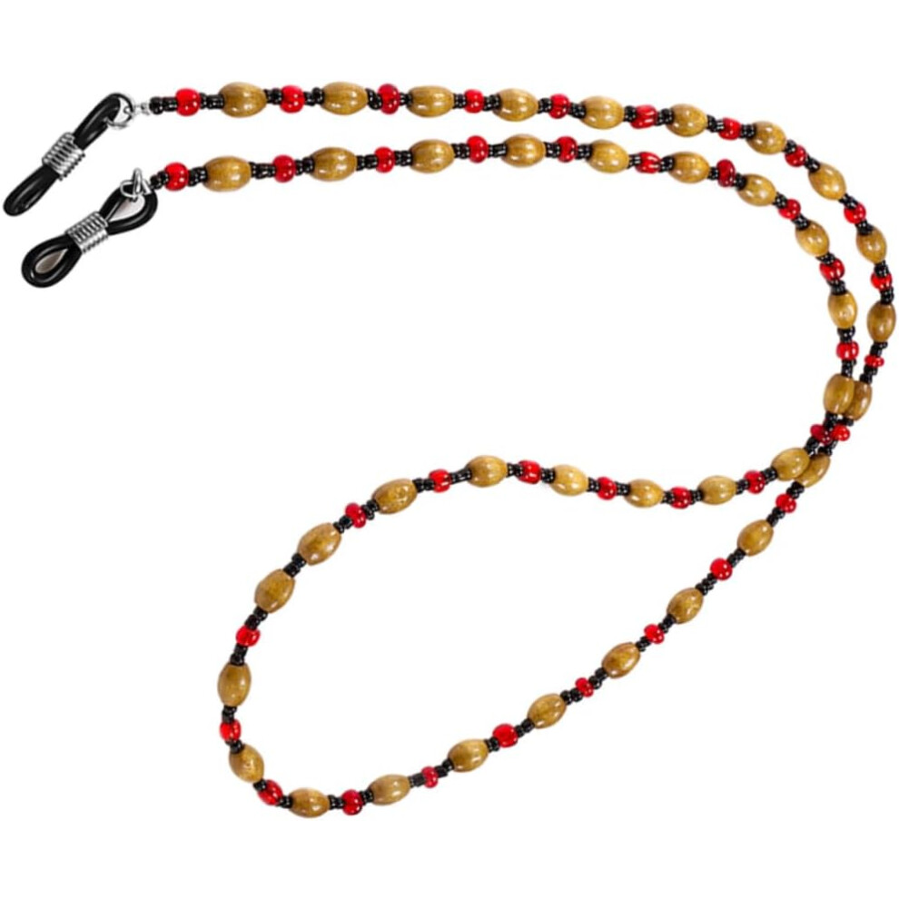 Hkhbjs Wooden Beaded Eyeglass Chain Vintage Eyewear Retainer Strap Slip Glasses Cord Holder For Reading Glasses Outdoor Use
