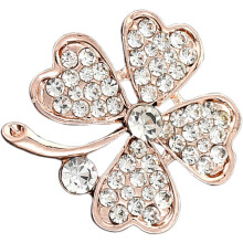 Quatro folhas trevo broche strass pin distintivos para broches vintage mulheres festivas fo