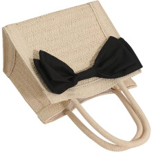 Strohtasche mit hübscher Schleife, Einkaufstasche, Strandtasche für Outdoor-Aktivitäten, gewebtes Geschenk für Frauen