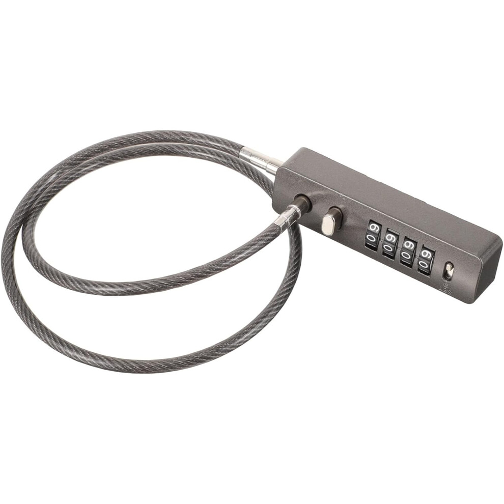 Portable 4-Digit Combination Cable Lock For Luggage And Bicycles With Tamper Resistant Zinc Alloy Body 5455468303241