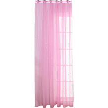 Fenstervorhang aus rosa Voile mit silbernem Sternenmuster, inklusive Haken und Ösen, 100 x 200 cm