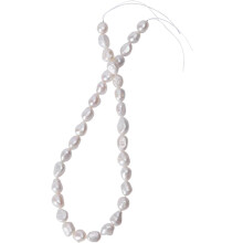 Halskette mit Barockperlen, weiße Perlen, 9-10 mm, DIY-Herstellung, Naturperlen, ca. 35 Stück