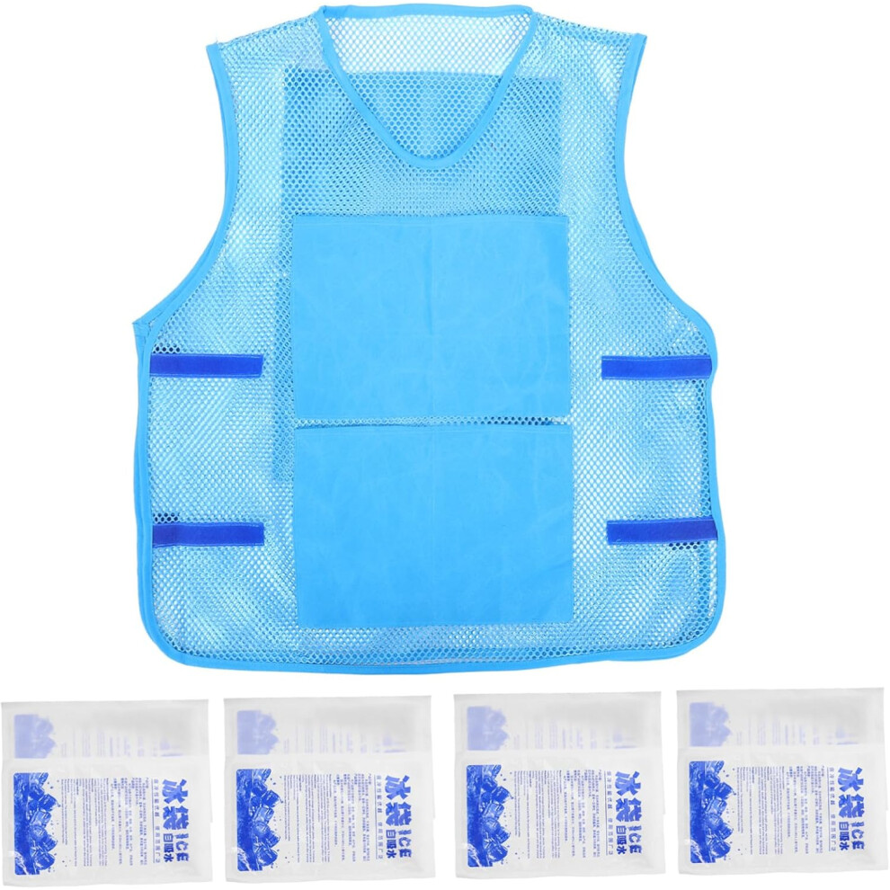 Hkhbjs Cooling Ice Vest For Outdoor Use With Reusable Ice Packs, Polyester Material