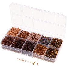 10-teiliges Set mit 2 mm Glasröhrchenperlen, Mini-Braun, DIY-Schmuckherstellungsperlen