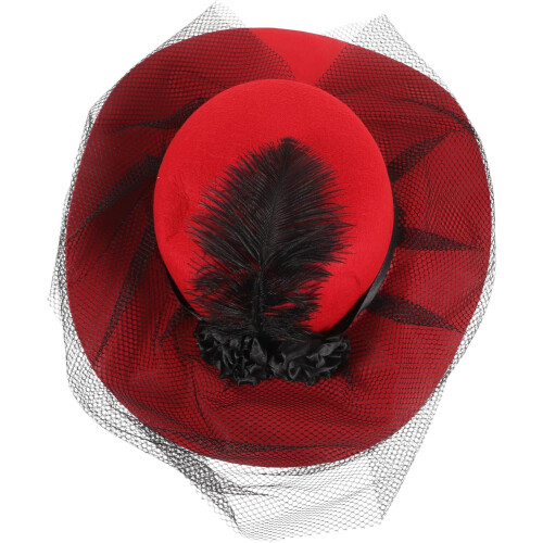 Cappello fascinator in rete rossa da donna, elegante accessorio per capelli da sposa, per feste e banchetti.