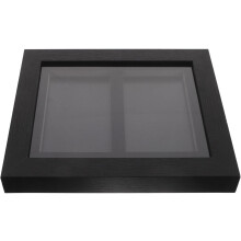 Schwarze Faserplatten-Kartenhalterung mit 2 Fächern zur Wandmontage, präzisionsgefertigter Rahmenhalter für Sammelkarten